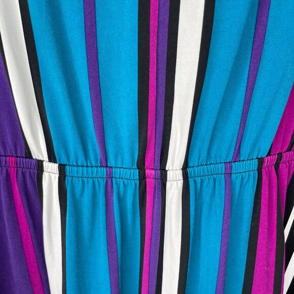 Lane Bryant Women's Faux Wrap Dress Sleeveless Multicolor Stretch Waist 14/16 - Picture 5 of 8